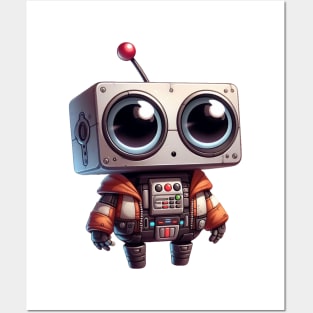 Cute Robot Illustration Posters and Art